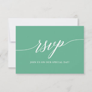Moderne Kalligrafie Neo Mint Wedding RSVP Karte