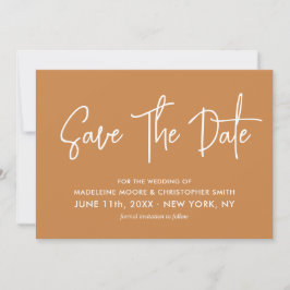 Moderne Kalligrafie - Orange Scannable QR Code Save The Date
