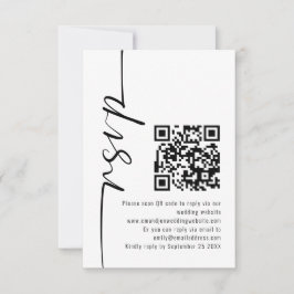 Moderne Kalligrafie QR Code Wedding RSVP