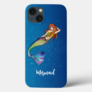 Moderne Kalligrafie Rainbow Mermaid Ginger Hair Case-Mate iPhone Hülle