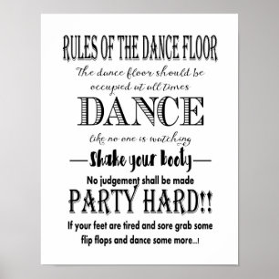 Moderne Kalligrafie Regeln für Tanzfläche Hochzeit Poster
