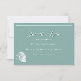 Moderne Kalligrafie Salbei Grün Florale Hochzeit Save The Date
