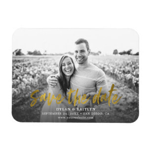 Moderne Kalligrafie Save the Date Hochzeitsszittel Magnet