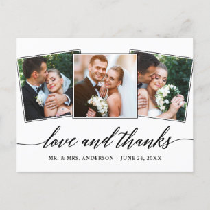 Moderne Kalligrafie Schrift 3 Foto Liebe und Dank Postkarte