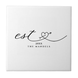 Moderne Kalligrafie-Schrift personalisiert  Fliese
