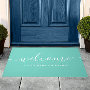 Moderne Kalligrafie-Schrift Willkommensstraße-Adre Fußmatte