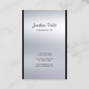 Moderne Kalligrafie Script Silver modische Luxe Visitenkarte