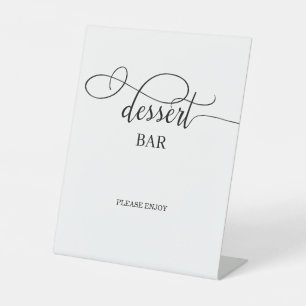 Moderne Kalligrafie Script Wedding Dessert Bar Sockelschild