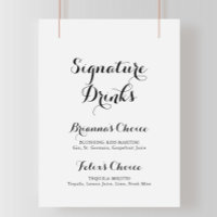Moderne Kalligrafie Signature-Drinks-Schild