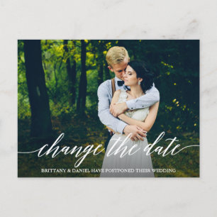 Moderne Kalligrafie-Skripte ändern das Date-Foto Postkarte