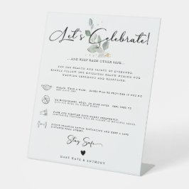 Moderne Kalligrafie Sozialschutz Hochzeitsgrün Sockelschild