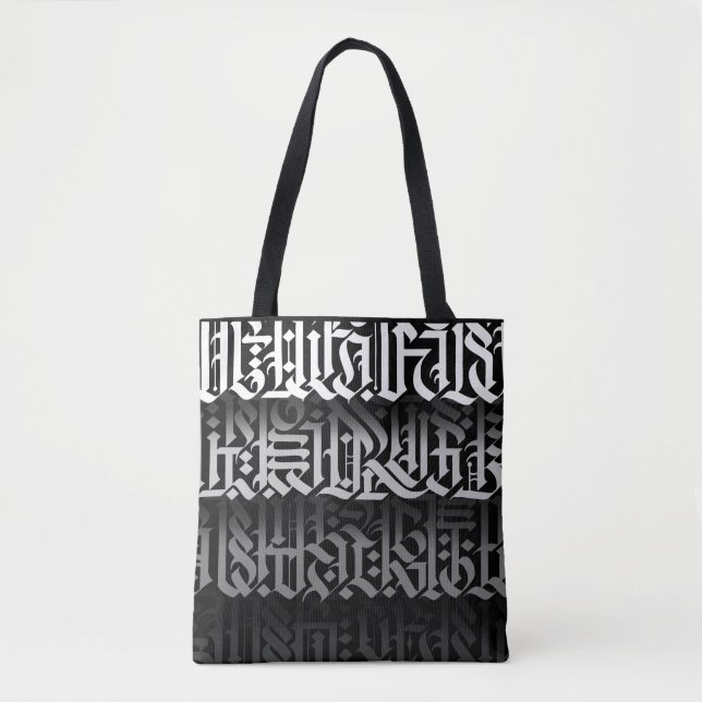 Moderne Kalligrafie-Tasche (Vorderseite)