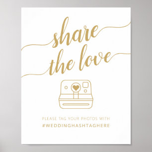 Moderne Kalligrafie Teile die Liebe Hashtag Poster