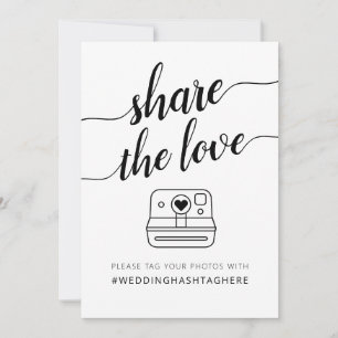Moderne Kalligrafie Teile die Liebe Hashtag-Schild