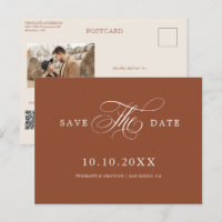 Moderne Kalligrafie Terracotta Boho Save the Date