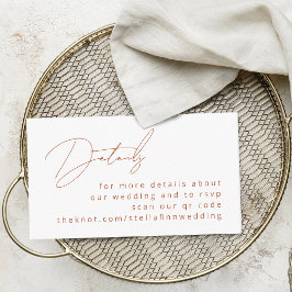 Moderne Kalligrafie Terracotta Details QR Code Begleitkarte