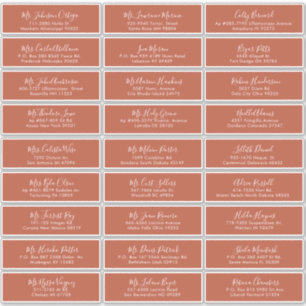 Moderne Kalligrafie Terracotta Wedding Aufkleber
