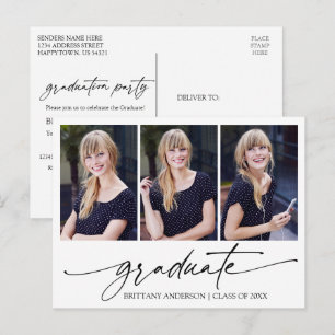 Moderne Kalligrafie-Tinte 3 Foto-Abschlussfeier Postkarte