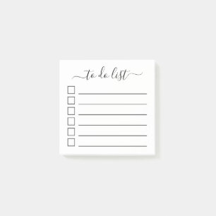Moderne Kalligrafie-To-Do-Liste mit Kontrollkästch Post-it Klebezettel