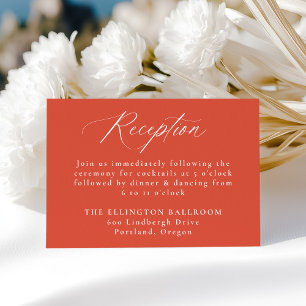 Moderne Kalligrafie Verona Sunset Hochzeitempfang Begleitkarte