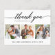 Moderne Kalligrafie Wedding 3 Foto Vielen Dank Postkarte (Vorderseite)