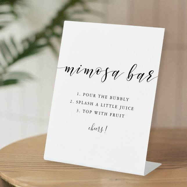 Moderne Kalligrafie Wedding Mimosa Bar Sockelschild (Von Creator hochgeladen)