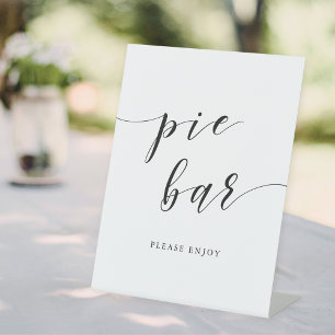 Moderne Kalligrafie Wedding Pie Bar Sockelschild