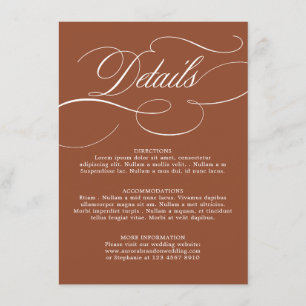 Moderne Kalligrafie Zeitlose Terrakotta-Hochzeit Begleitkarte