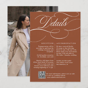 Moderne Kalligrafie Zeitlose Terrakotta-Hochzeit Begleitkarte