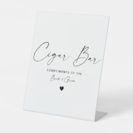 Moderne Kalligrafie Zigar Bar Wedding Pedestal Zei Sockelschild