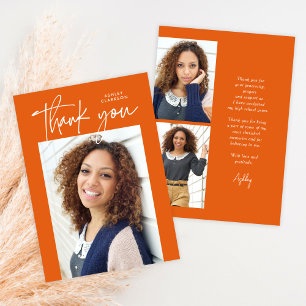 Moderne Kalligrafie - Zwei-Foto-Abschluss Dankeskarte