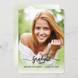 Moderne Kalligraphie 2 Foto Grad Party Einladung