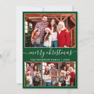 Moderne Kalligraphie 4 Foto Frohe Weihnachten Grün