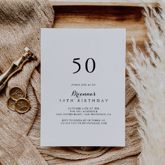 Moderne Kalligraphie 50. Geburtstagsparty Einladung