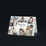 Moderne Kalligraphie 6 Foto Collage Heart Wedding Dankeskarte<br><div class="desc">Modernes, elegantes, handgeschriebenes Script Schwarz und Weiß Hochzeit Multi Foto 6 Collage Danke geklappte Karte. Stilvolle Hochzeit danke Ihnen Karte Vorlage mit sechs (6) Foto auf der Vorderseite und ein (1) Foto im Inneren. Mit dem Text "danke" in einer Wirblen Hand Buchstaben kalligraphische Skript-Schriftart in schwarz auf weißem Hintergrund. Personalisieren...</div>