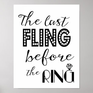 Moderne Kalligraphie Bachelorette Hen Jungendruck Poster