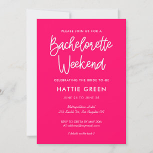 Moderne Kalligraphie Bachelorette Weekend Einladung
