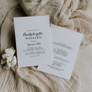 Moderne Kalligraphie Bachelorette Weekend Einladung