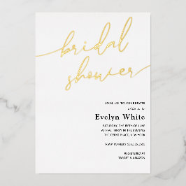 Moderne Kalligraphie Brautparty Foil Einladung