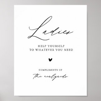 Moderne Kalligraphie Damen Wedding Bad Sign Poster