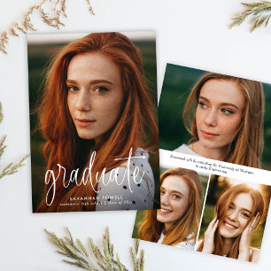 Moderne Kalligraphie Einfach 4 Foto Abschluss Ankündigung