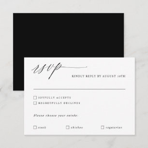 Moderne Kalligraphie Elegante Hochzeit Romantisch RSVP Karte