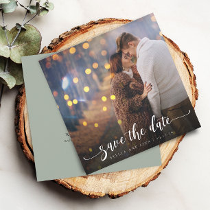 Moderne Kalligraphie-Foto-Hochzeit Save The Date