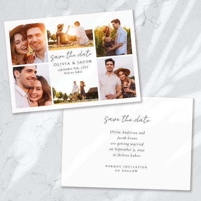 Moderne Kalligraphie-Foto-Hochzeit Save The Date (Von Creator hochgeladen)