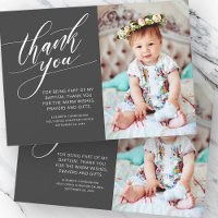 Moderne Kalligraphie Foto Taufe Vielen Dank