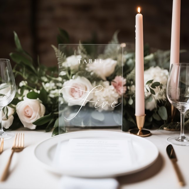 Moderne Kalligraphie, fünfte Tischnummer Fensteraufkleber (Von Creator hochgeladen)