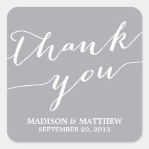 MODERNE KALLIGRAPHIE   GASTGESCHENK HOCHZEIT ETIKE QUADRATISCHER AUFKLEBER