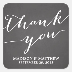 MODERNE KALLIGRAPHIE   GASTGESCHENK HOCHZEIT ETIKE QUADRATISCHER AUFKLEBER