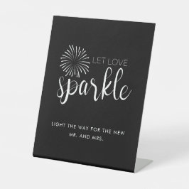 Moderne Kalligraphie Gelassen Liebe Sparkle Weddin Sockelschild