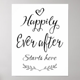 Moderne Kalligraphie glücklich Ever post Start Dru Poster